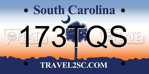 173TQS South Carolina License Plate