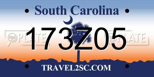 173Z05 South Carolina License Plate