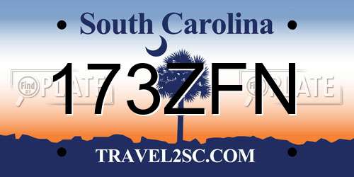 173ZFN South Carolina License Plate
