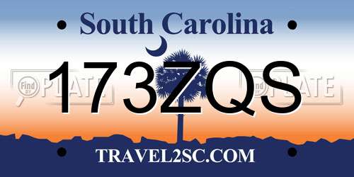 173ZQS South Carolina License Plate