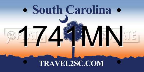 1741MN South Carolina License Plate