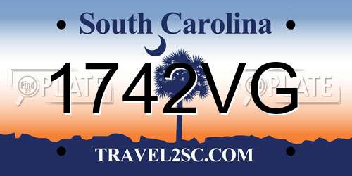 1742VG South Carolina License Plate