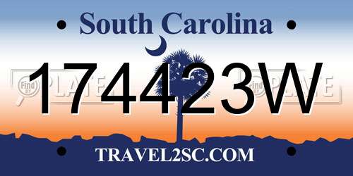 174423W South Carolina License Plate