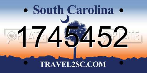 1745452 South Carolina License Plate