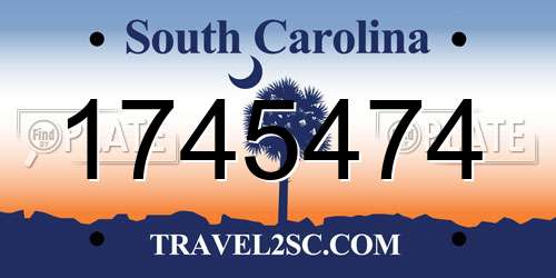 1745474 South Carolina License Plate