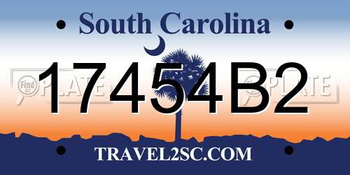 17454B2 South Carolina License Plate