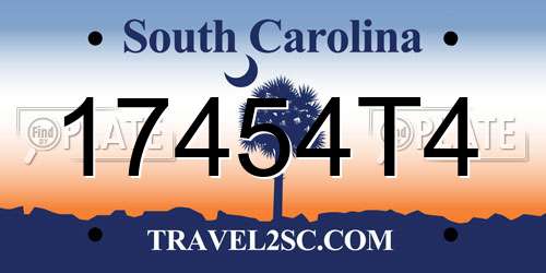 17454T4 South Carolina License Plate