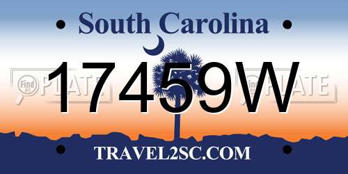 17459W South Carolina License Plate