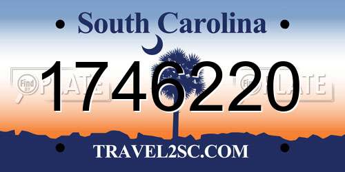 1746220 South Carolina License Plate