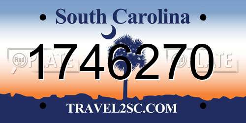 1746270 South Carolina License Plate