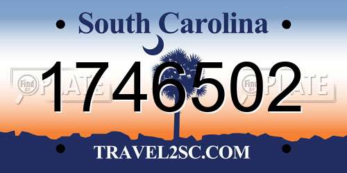 1746502 South Carolina License Plate