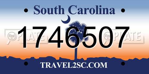 1746507 South Carolina License Plate