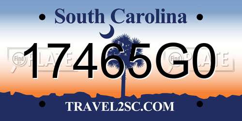 17465G0 South Carolina License Plate