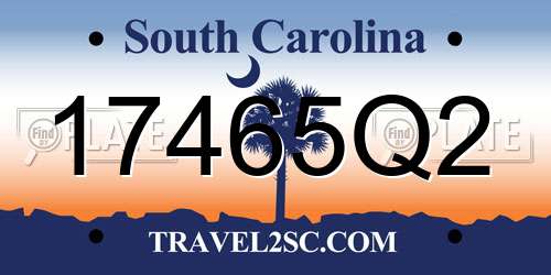 17465Q2 South Carolina License Plate