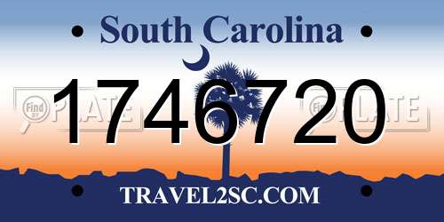 1746720 South Carolina License Plate