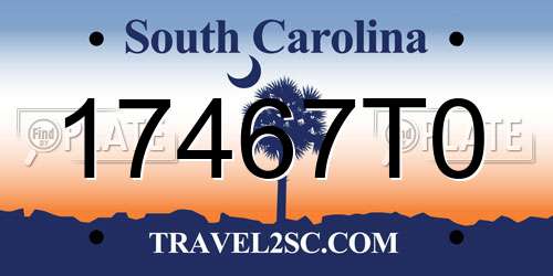 17467T0 South Carolina License Plate