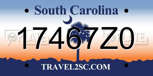 17467Z0 South Carolina License Plate