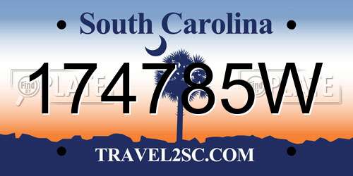 174785W South Carolina License Plate