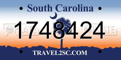 1748424 South Carolina License Plate