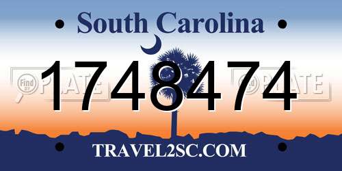 1748474 South Carolina License Plate