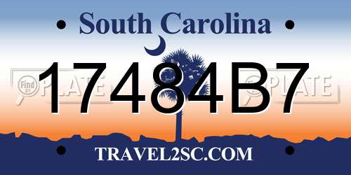 17484B7 South Carolina License Plate
