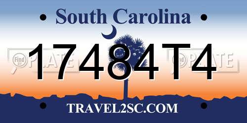 17484T4 South Carolina License Plate