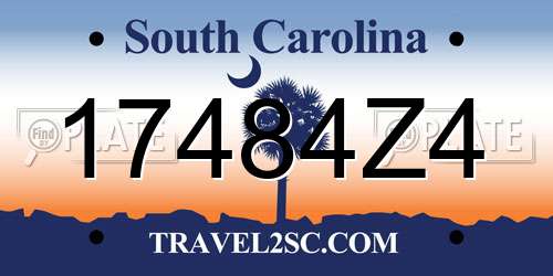 17484Z4 South Carolina License Plate
