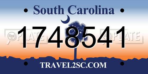 1748541 South Carolina License Plate