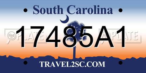 17485A1 South Carolina License Plate