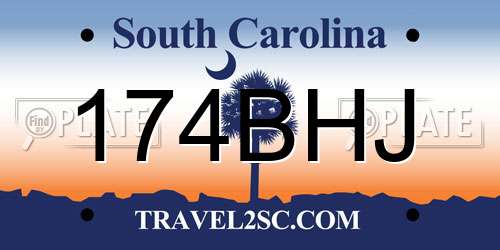 174BHJ South Carolina License Plate