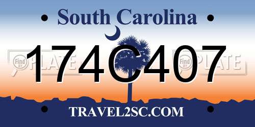 174C407 South Carolina License Plate