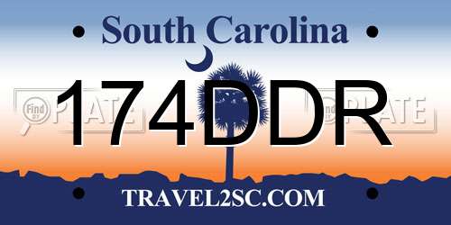 174DDR South Carolina License Plate