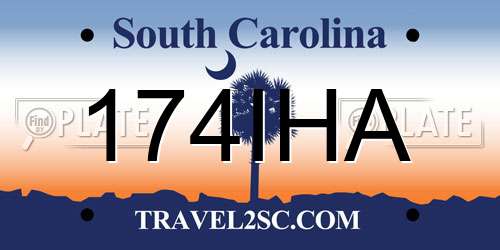 174IHA South Carolina License Plate