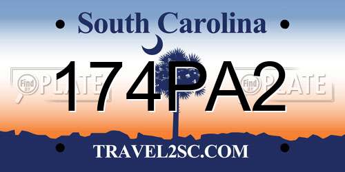 174PA2 South Carolina License Plate