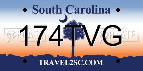 174TVG South Carolina License Plate