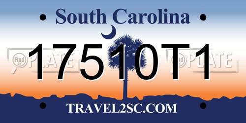 17510T1 South Carolina License Plate