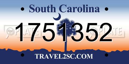 1751352 South Carolina License Plate