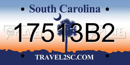 17513B2 South Carolina License Plate