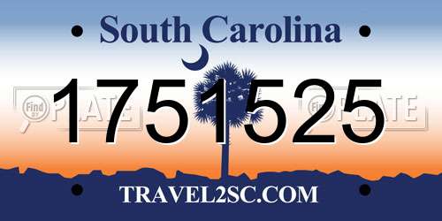 1751525 South Carolina License Plate