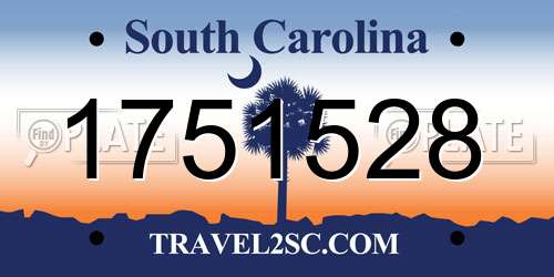 1751528 South Carolina License Plate