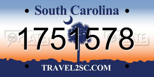 1751578 South Carolina License Plate
