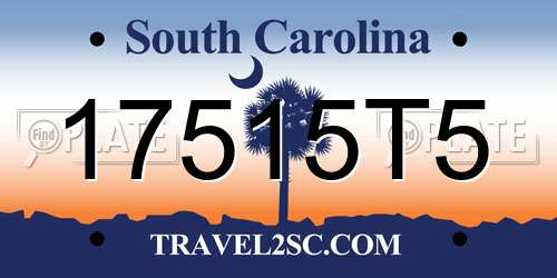 17515T5 South Carolina License Plate