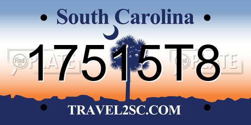 17515T8 South Carolina License Plate