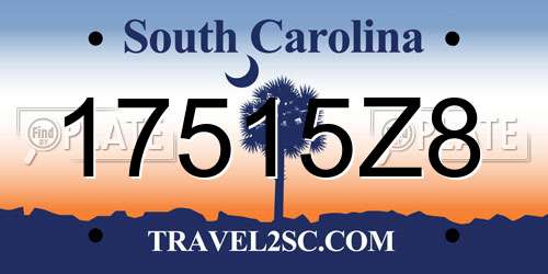 17515Z8 South Carolina License Plate