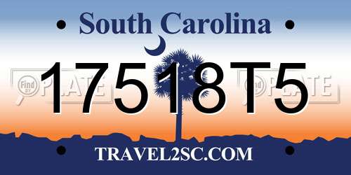 17518T5 South Carolina License Plate