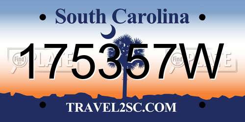 175357W South Carolina License Plate