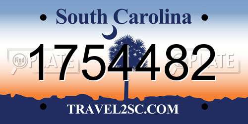 1754482 South Carolina License Plate