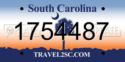 1754487 South Carolina License Plate