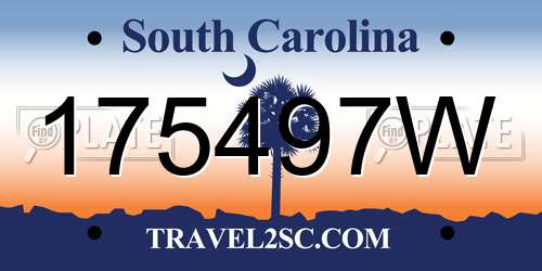 175497W South Carolina License Plate