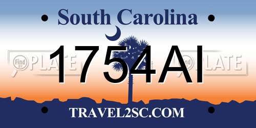 1754AI South Carolina License Plate
